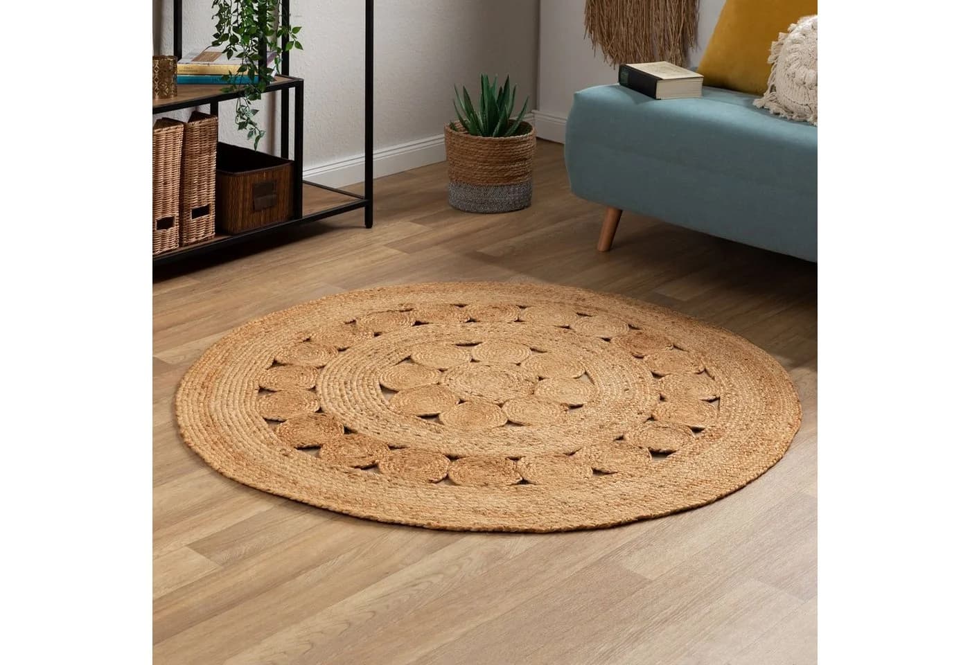 Steffensmeier Jute-Teppich Goa rund Flower beige - Bild 2