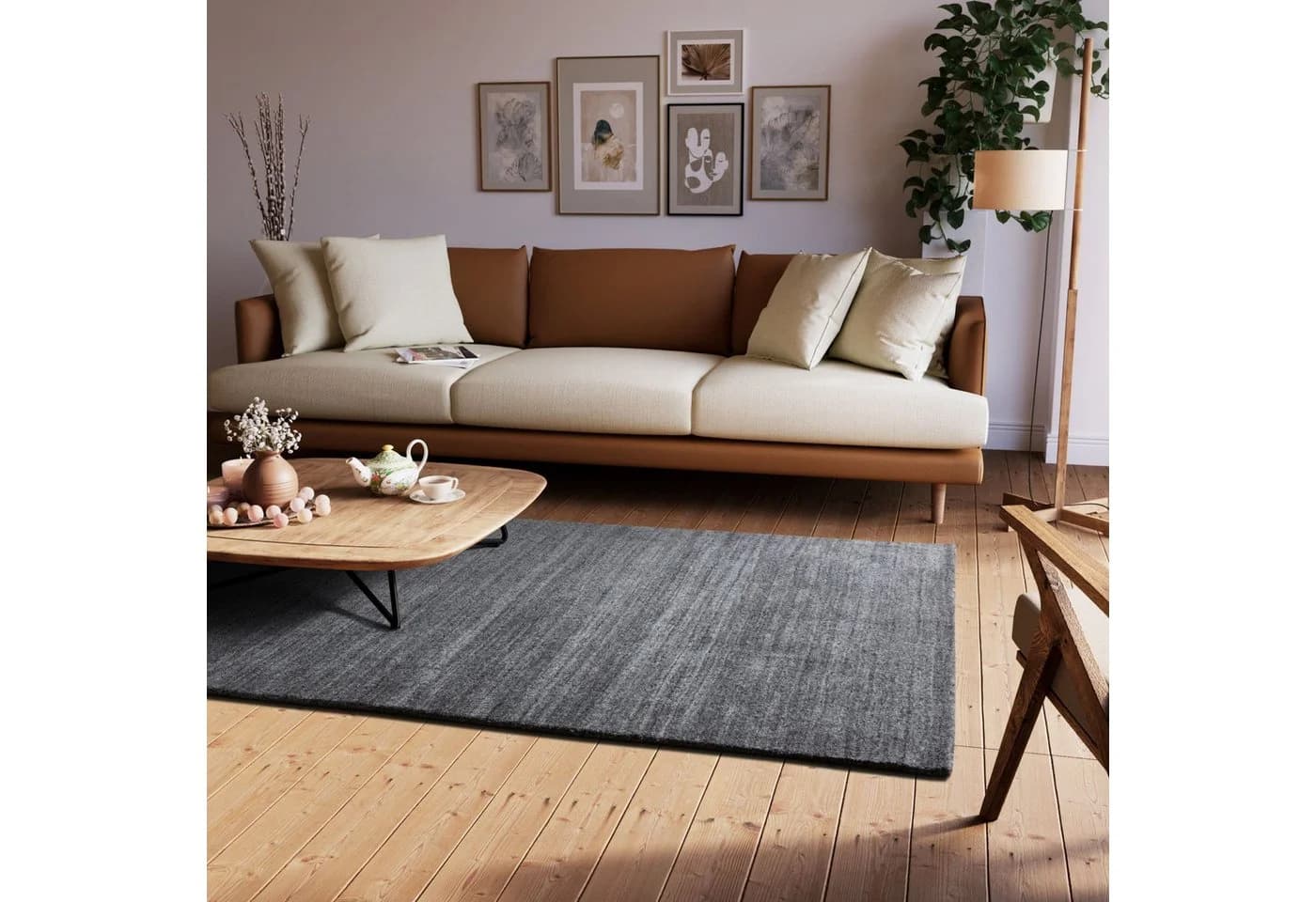Steffensmeier Wollteppich Zaza Anthrazit Berber-Look - Bild 2