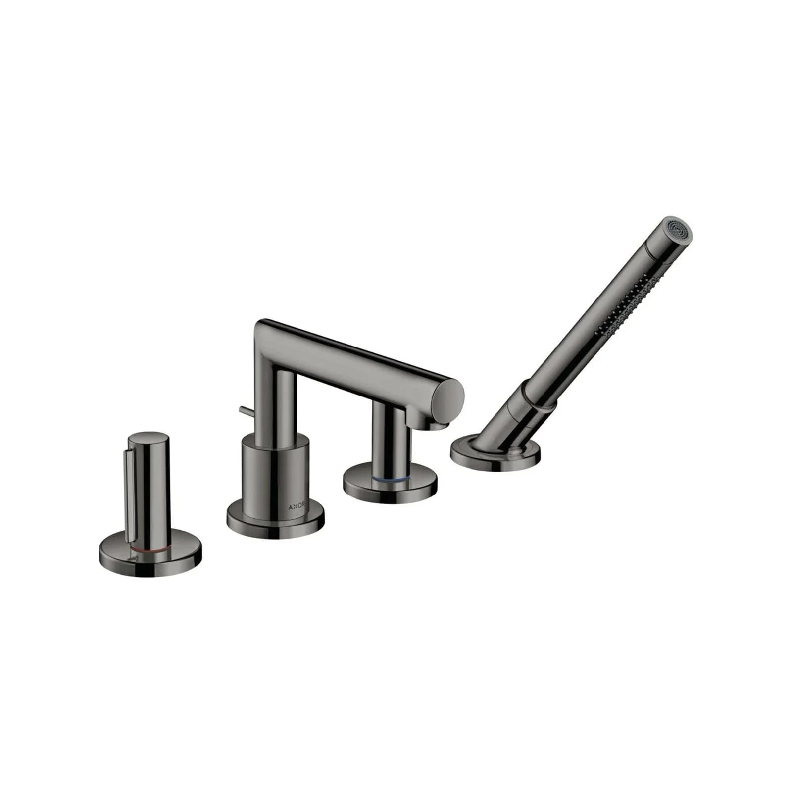 Hansgrohe Axor Uno Fertigmontageset 45444330 4-Loch-Wannenrandarmatur, mit Zerogriff, polished black chrome