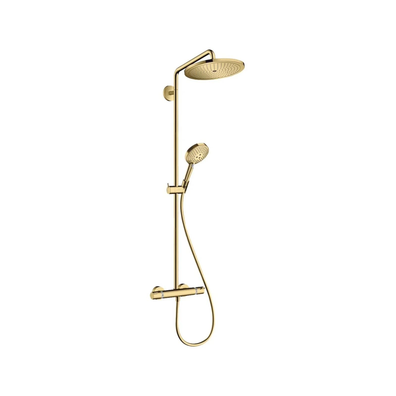 Hansgrohe Croma Select S Showerpipe 26891990 mit Thermostat und Handbrause, polished gold optic