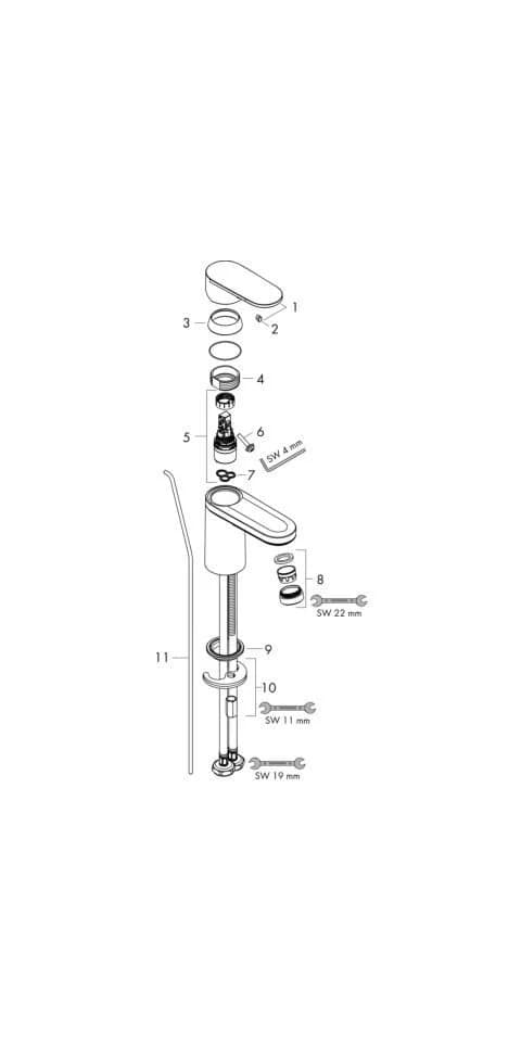 Hansgrohe Waschtischarmatur Vernis Blend 71570000 ComfortZone 70 - Bild 5