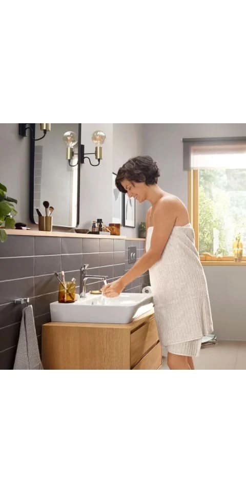 hansgrohe Rebris E Waschtischarmatur Silber Modern