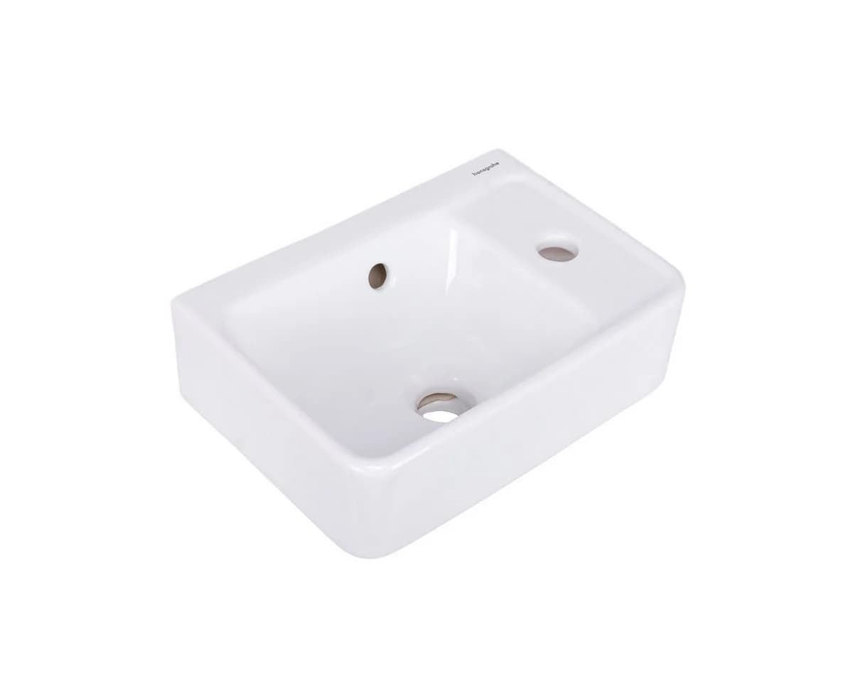 Hansgrohe Handwaschbecken Xanuia Q 360x250mm mit Hahnloch und Überlauf weiß