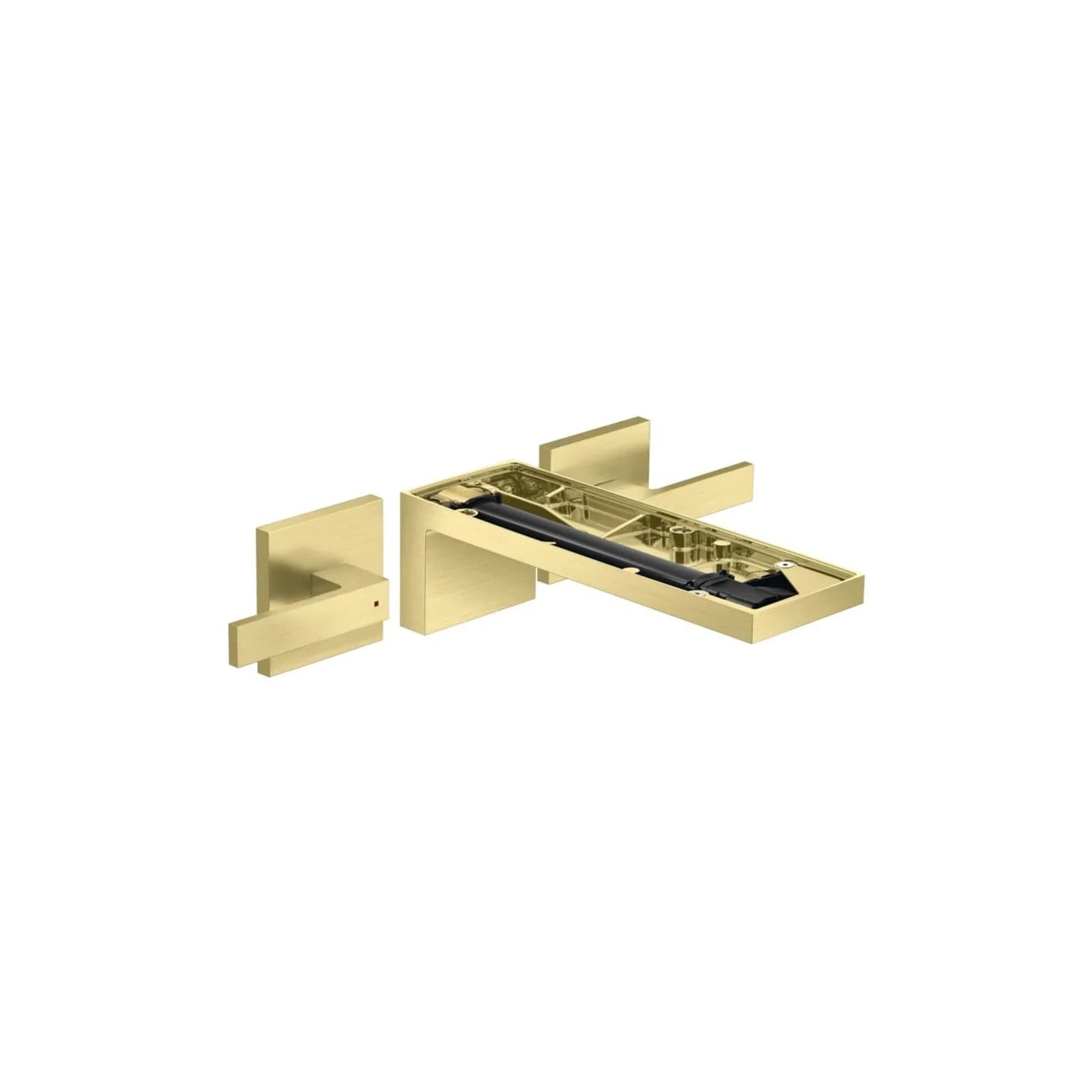 Hansgrohe 3-Loch Waschtischarmatur AxMyEdition F-Set Wandmontage o.Platte, gebürstetes Messing