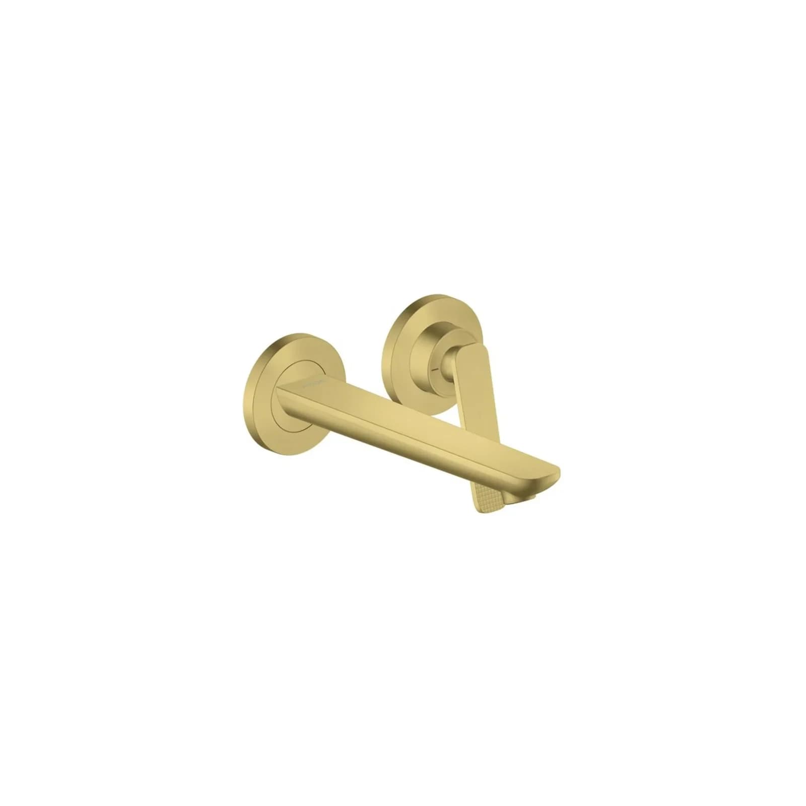 Hansgrohe Axor Citterio C 2-Loch Einhebel-Waschtischmischer Unterputz für Wandmontage 49111950 Cubic Cut Brushed Brass