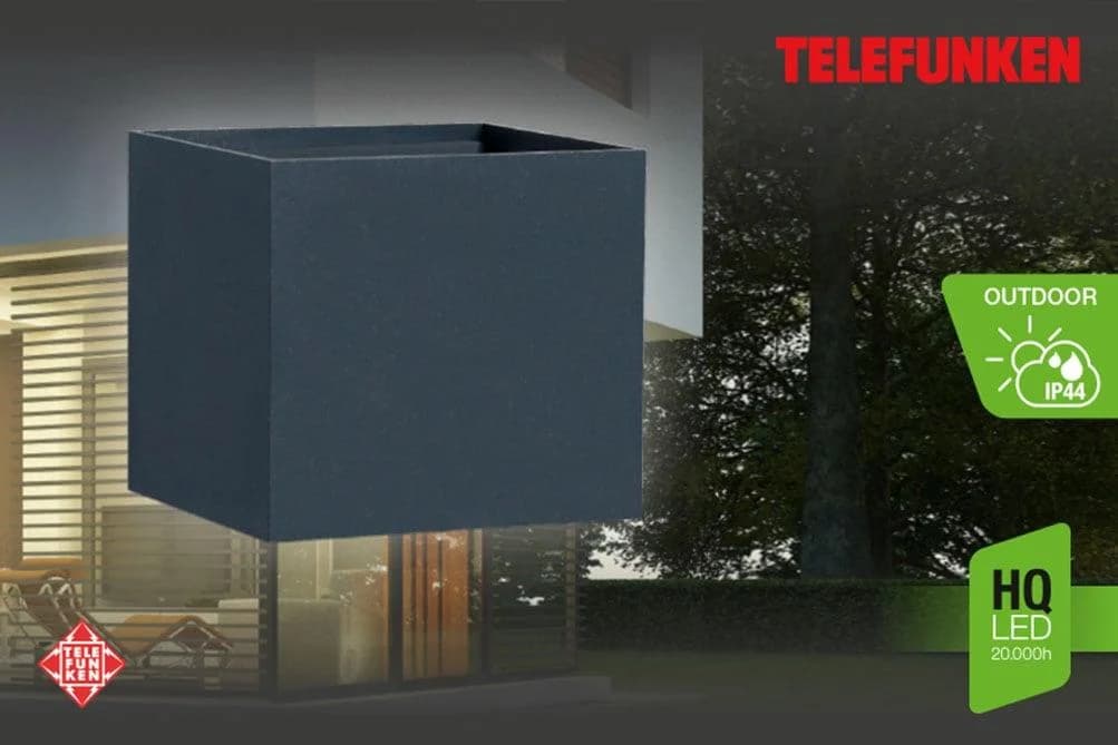 LED Außen-Wandleuchte TELEFUNKEN Murcia schwarz IP44