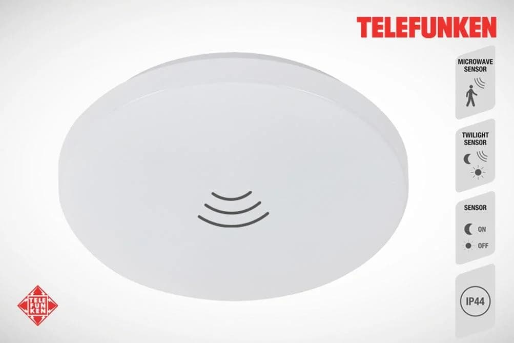 TELEFUNKEN LED Deckenleuchte WOLGA weiß mit Bewegungsmelder IP44