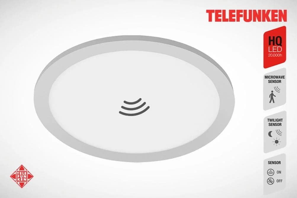 TELEFUNKEN LED Panel KAMA silber weiß mit Bewegungsmelder
