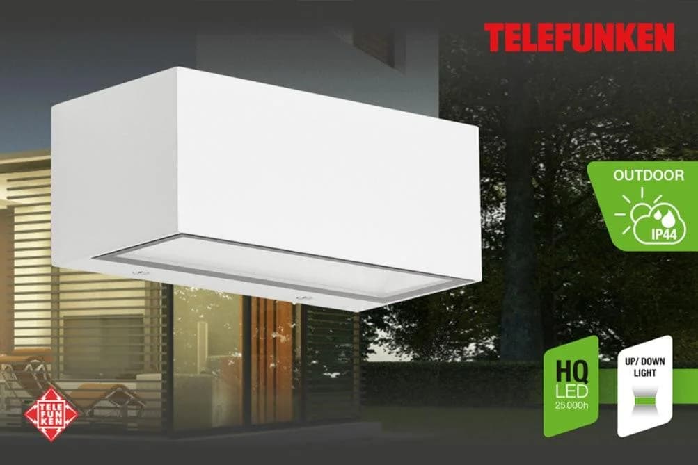 Telefunken LED-Außenwandleuchte Monaco up/down weiß