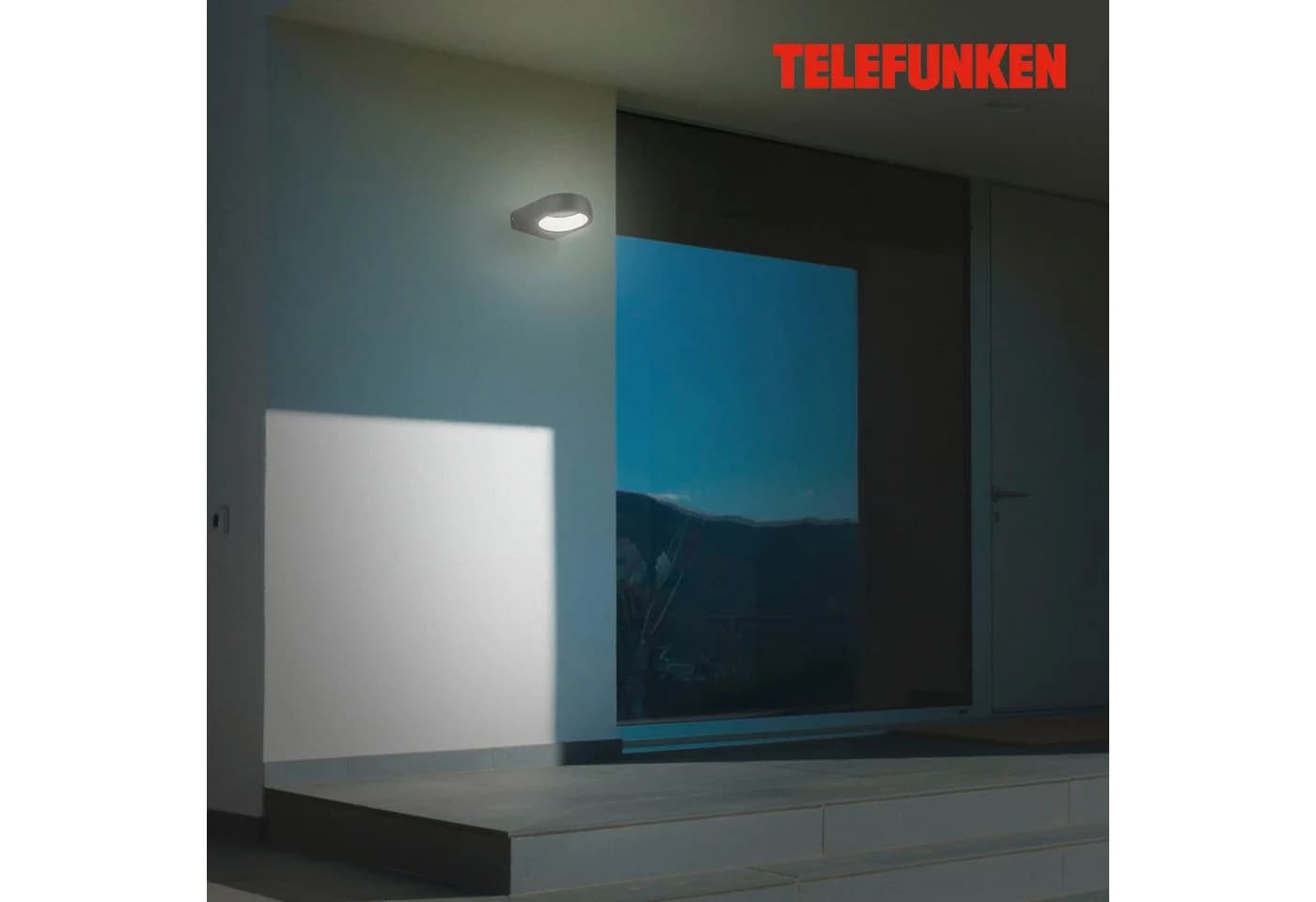 Telefunken LED Außen-Wandleuchte Schwarz Neutralweiß