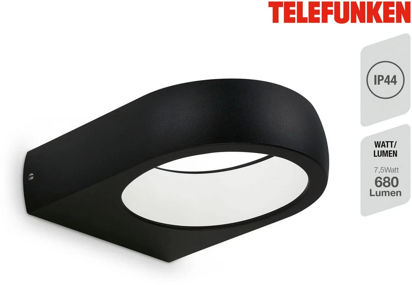 Telefunken LED Außen-Wandleuchte Schwarz Neutralweiß - Bild 4