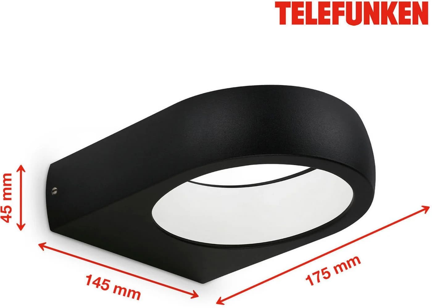 Telefunken LED Außen-Wandleuchte Schwarz Neutralweiß - Bild 5