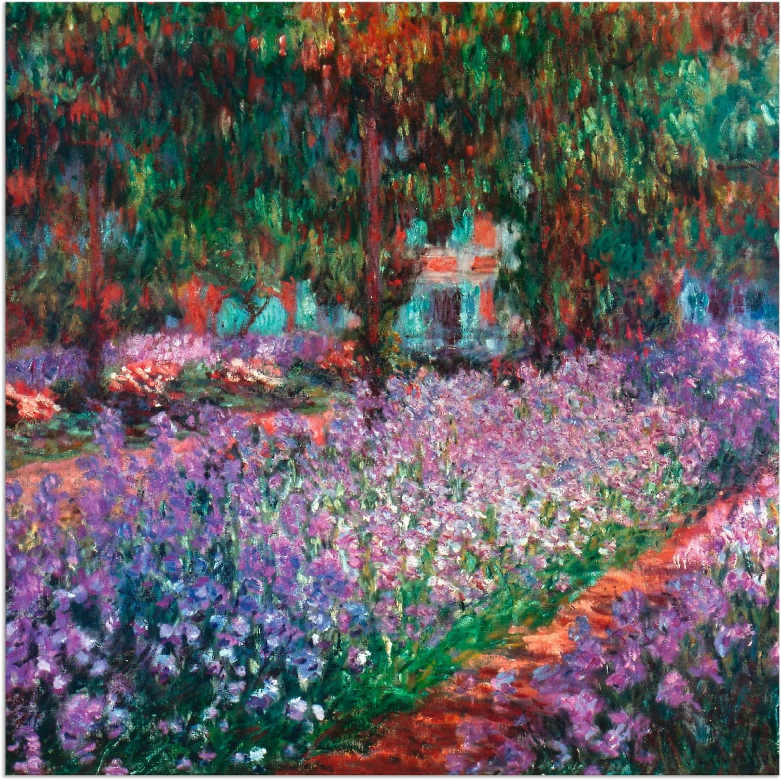 ARTLAND Wandbild Claude Monet Garten Giverny 30x30 cm Lila