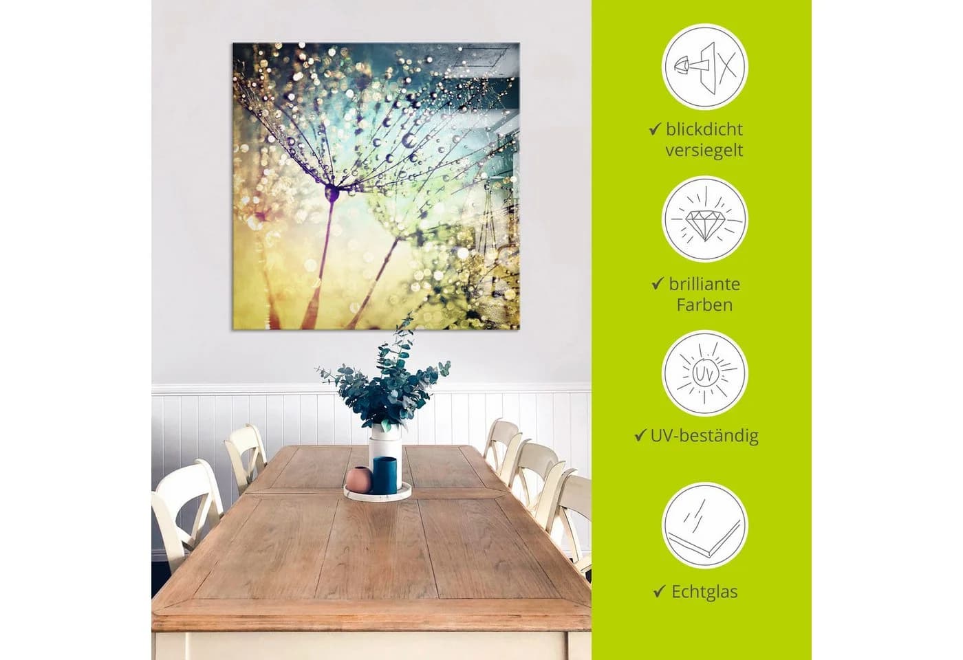 Artland Glasbild Pusteblume Zaubertropfen - Bild 5