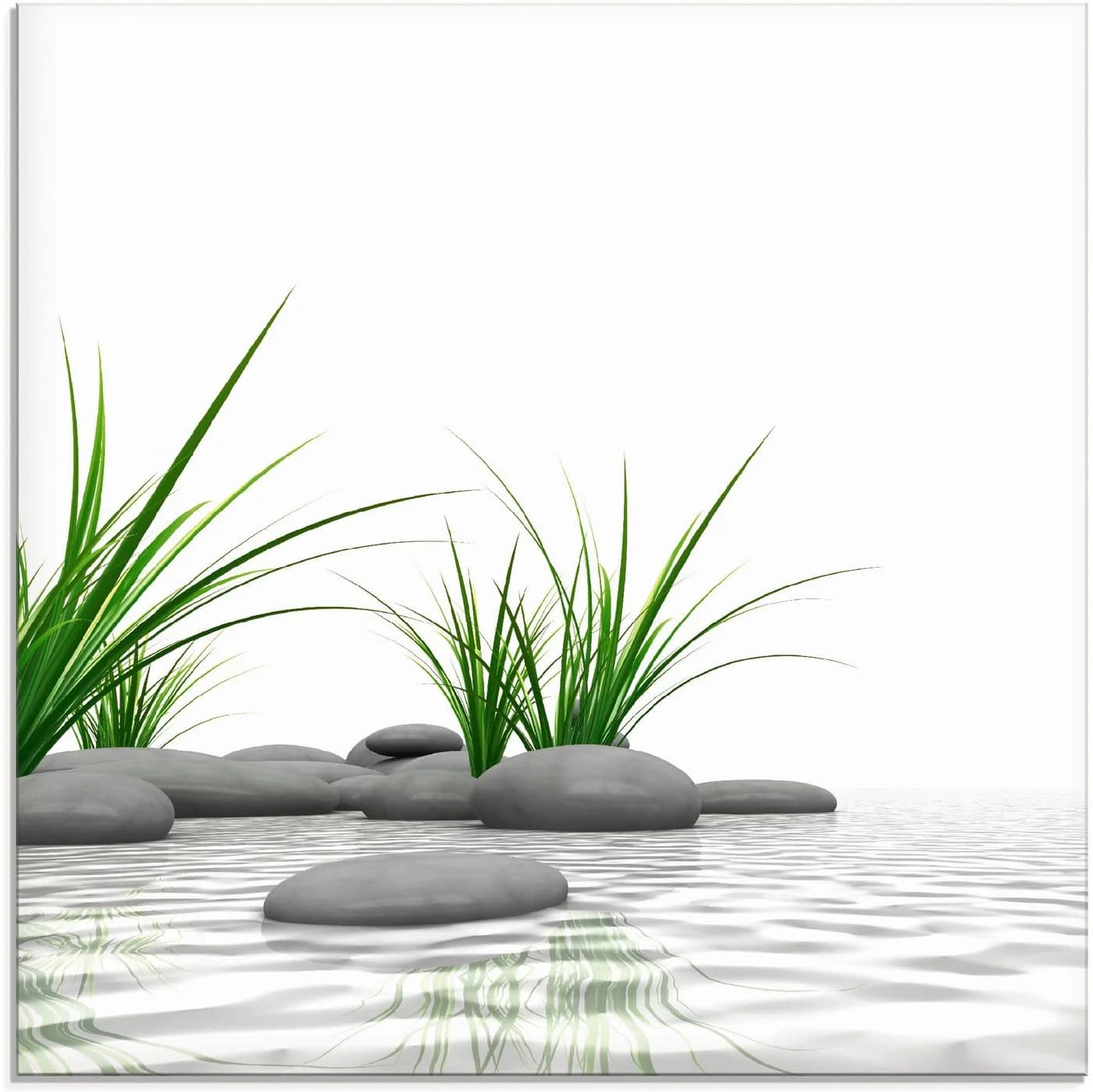 Artland Glasbild 3D Steine Zen Modernes Wandbild