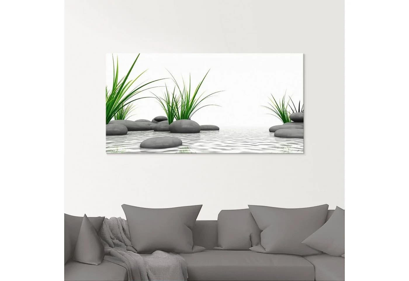 Artland Glasbild 3D Steine Zen Modernes Wandbild - Bild 3