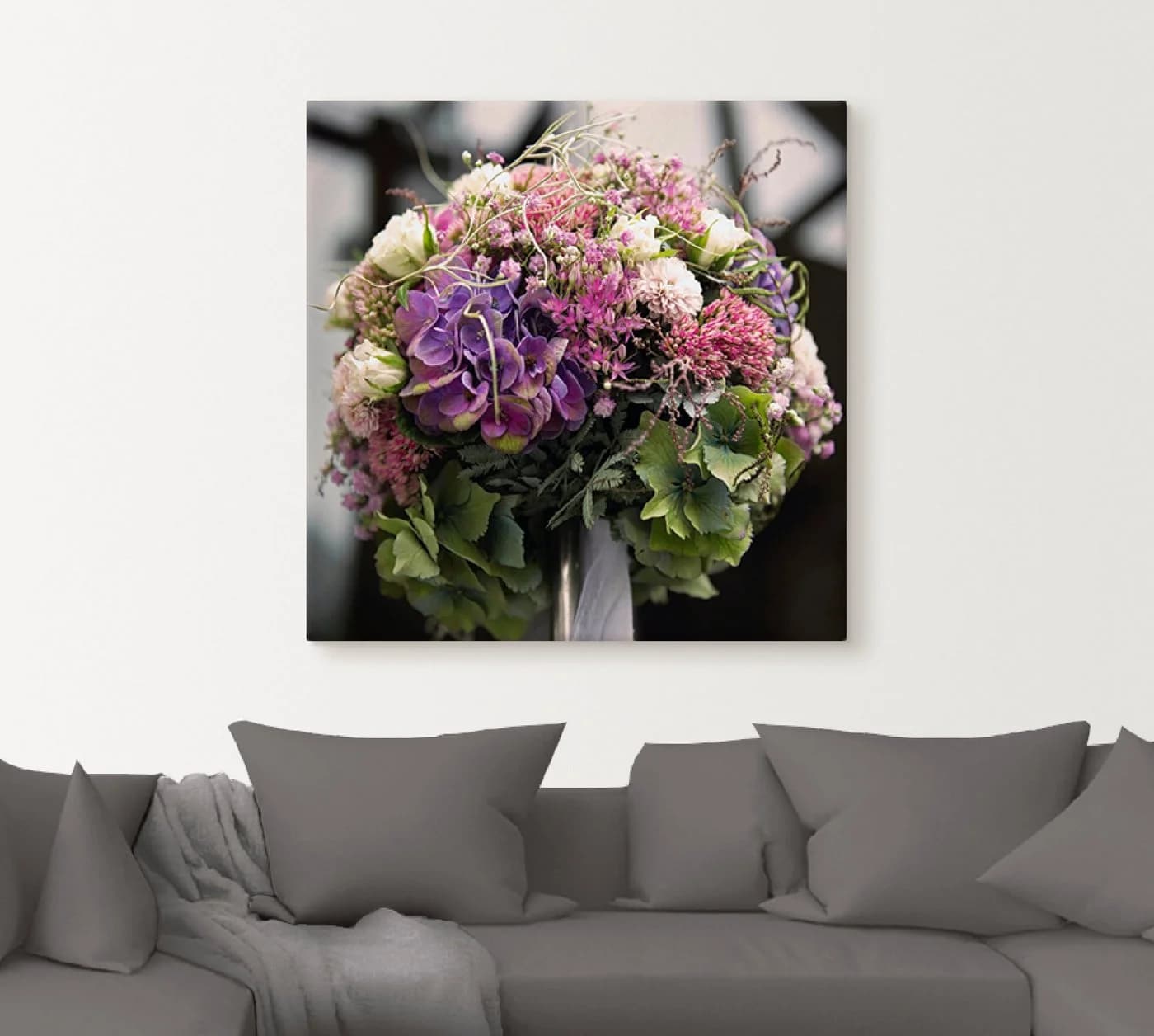 Artland Leinwandbild Blumenkugel Bunt auf Holzrahmen - Bild 3