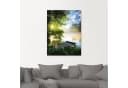 ARTLAND Wandbild Angelsteg am Morgen Grün Leinwandbild 30x40 cm Bild 3