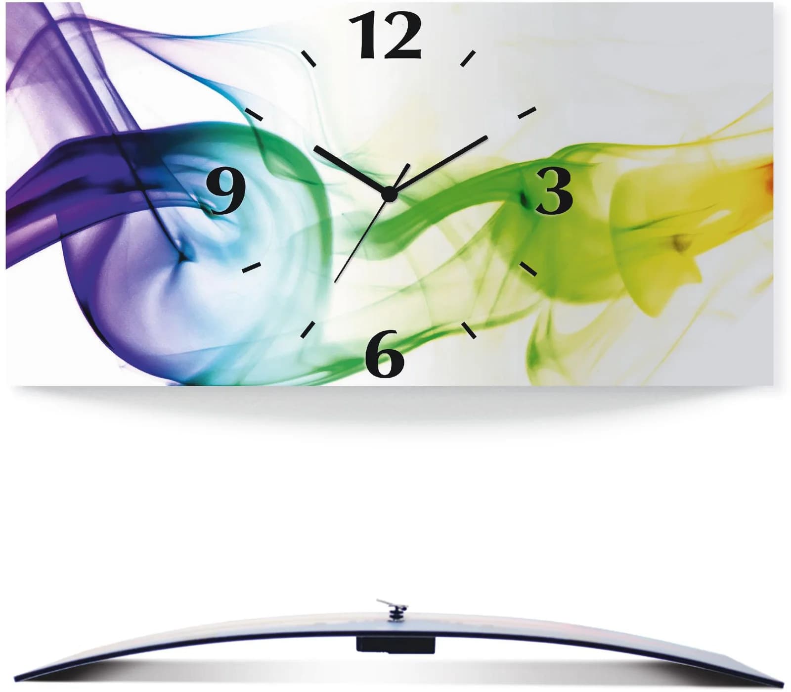 ARTLAND Wanduhr Rauch Abstrakt Bunt Aluminium 3D