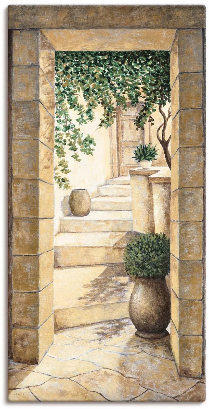 Artland Wandbild Eingang Fresco Leinwandbild