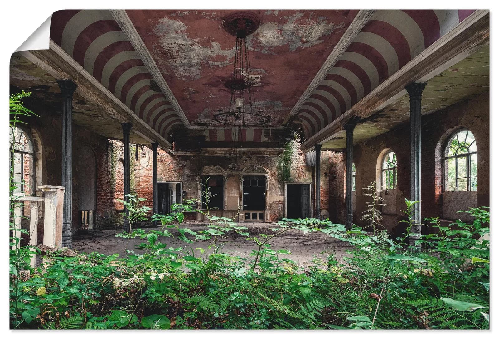 ARTLAND Wandbild Lost Places Tanzsaal Bunt Leinwand Poster