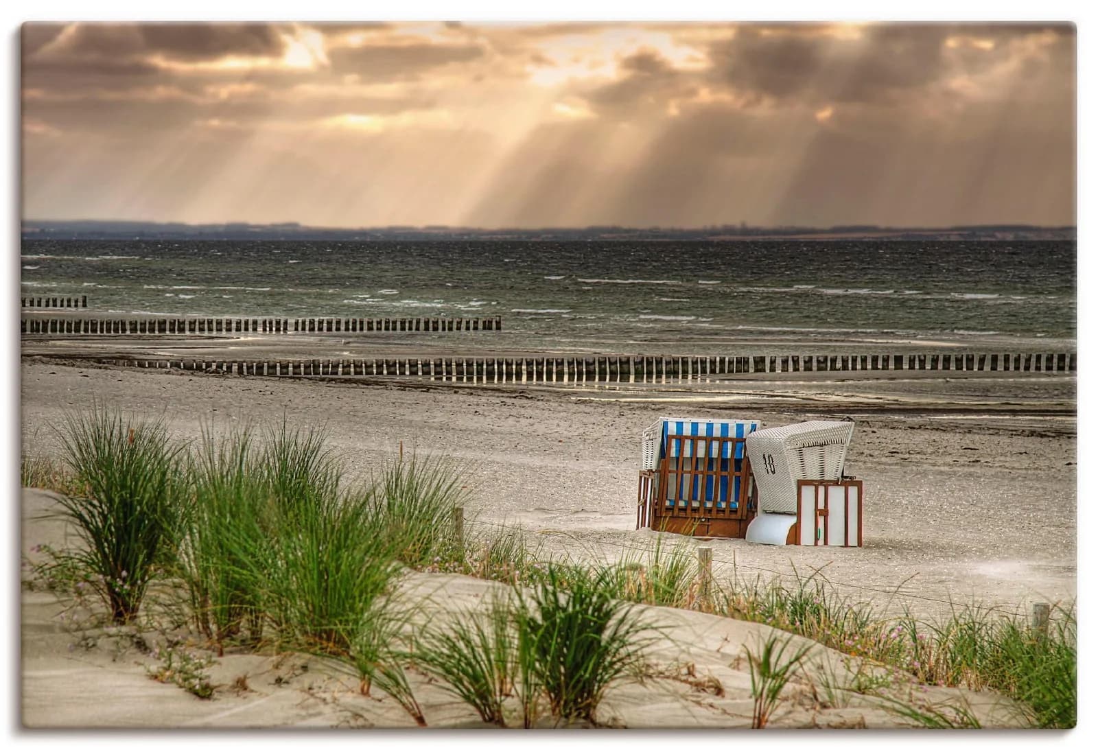 ARTLAND Wandbild Strandmotiv Leinwandbild Alubild