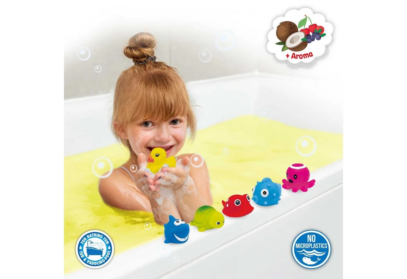 CRAZE Badekugel und Gummi-Wassertier Badebombe 3-tlg. mit Krake, Ente, Fisch