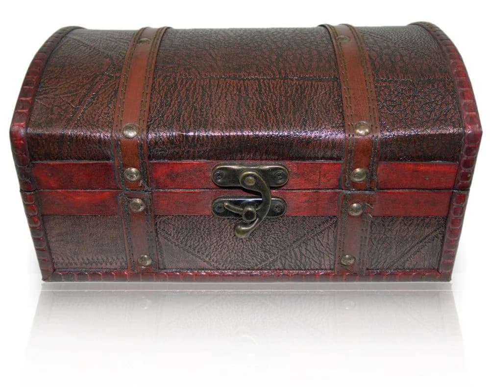 Das Kostümland Piratentruhe Geschenkbox Schatzkiste Holz Braun - Bild 2