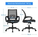 Yaheetech Bürostuhl Höhenverstellbar Schwarz mit Schaukelfunktion Bild 5
