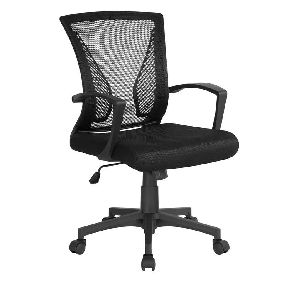 Yaheetech Bürostuhl Schwarz Mesh Höhenverstellbar mit Wippfunktion - Bild 2