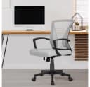 Yaheetech Bürostuhl Grau Höhenverstellbar mit Wippfunktion Bild 3