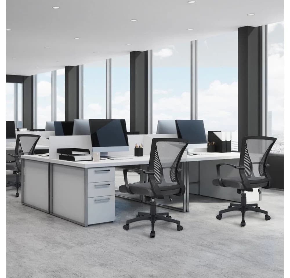 Yaheetech Bürostuhl Höhenverstellbarer Chefsessel Ergonomischer Drehstuhl Mesh-Gewebe