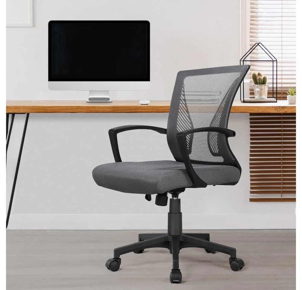 Yaheetech Bürostuhl Höhenverstellbarer Chefsessel Ergonomischer Drehstuhl Mesh-Gewebe - Bild 3