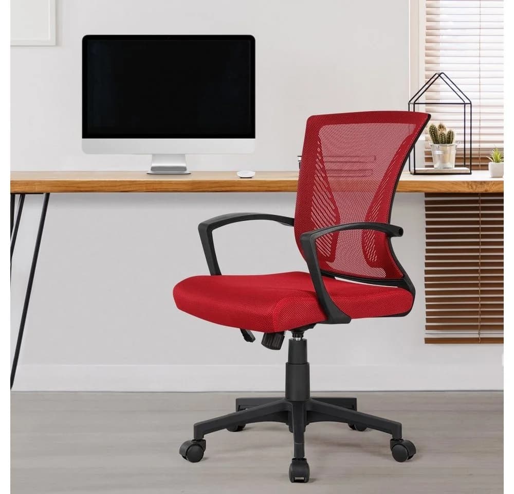 Yaheetech Bürostuhl Rot Höhenverstellbar mit Wippfunktion - Bild 4