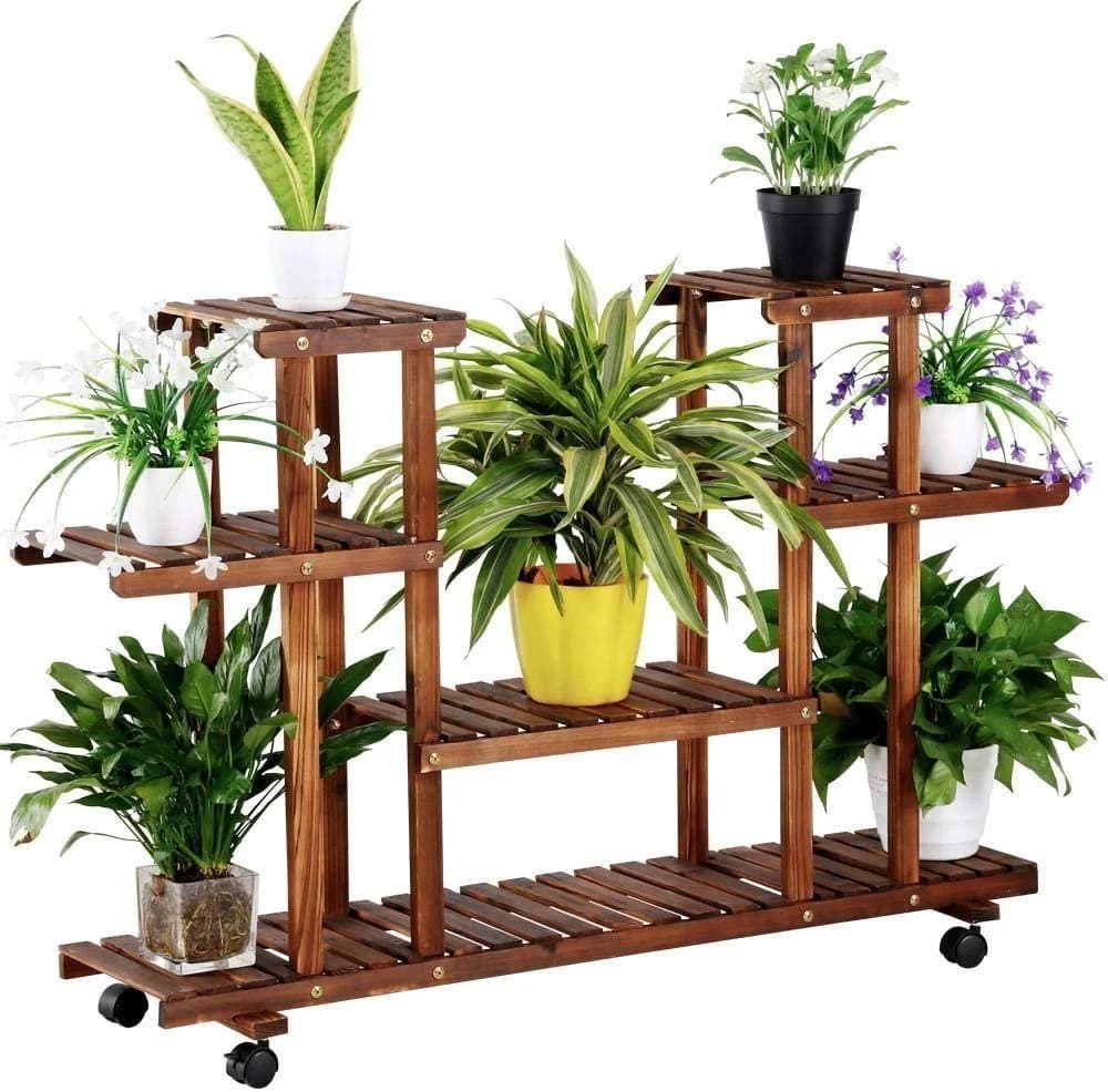 Yaheetech Blumenständer Pflanzenregal aus Holz - Bild 2