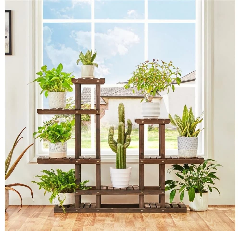 Yaheetech Blumenständer Pflanzenregal aus Holz - Bild 3
