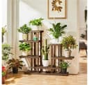 Yaheetech Blumenständer Pflanzenregal aus Holz Bild 4