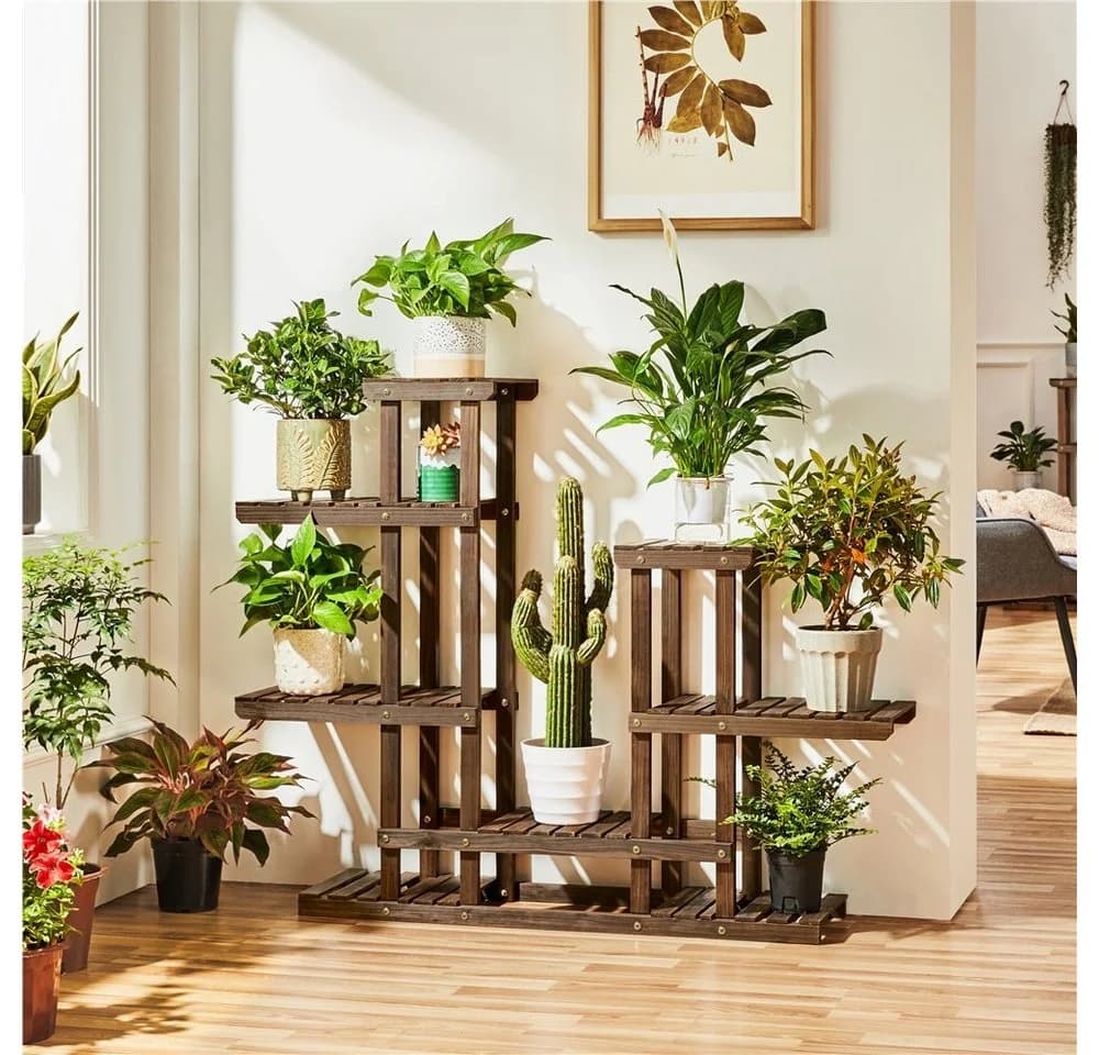 Yaheetech Blumenständer Pflanzenregal aus Holz - Bild 4