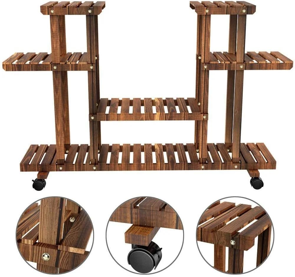 Yaheetech Blumenständer Pflanzenregal aus Holz - Bild 5