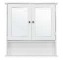 Yaheetech Spiegelschrank Badschrank mit Spiegeltür & 1 offenem Regal Bild 2