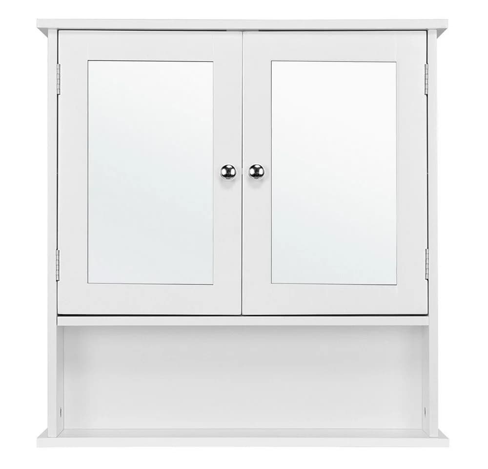 Yaheetech Spiegelschrank Badschrank mit Spiegeltür & 1 offenem Regal - Bild 2
