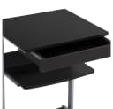 Yaheetech Computertisch mit Tastaturablage und Rollen - Schwarz/Silber Bild 5