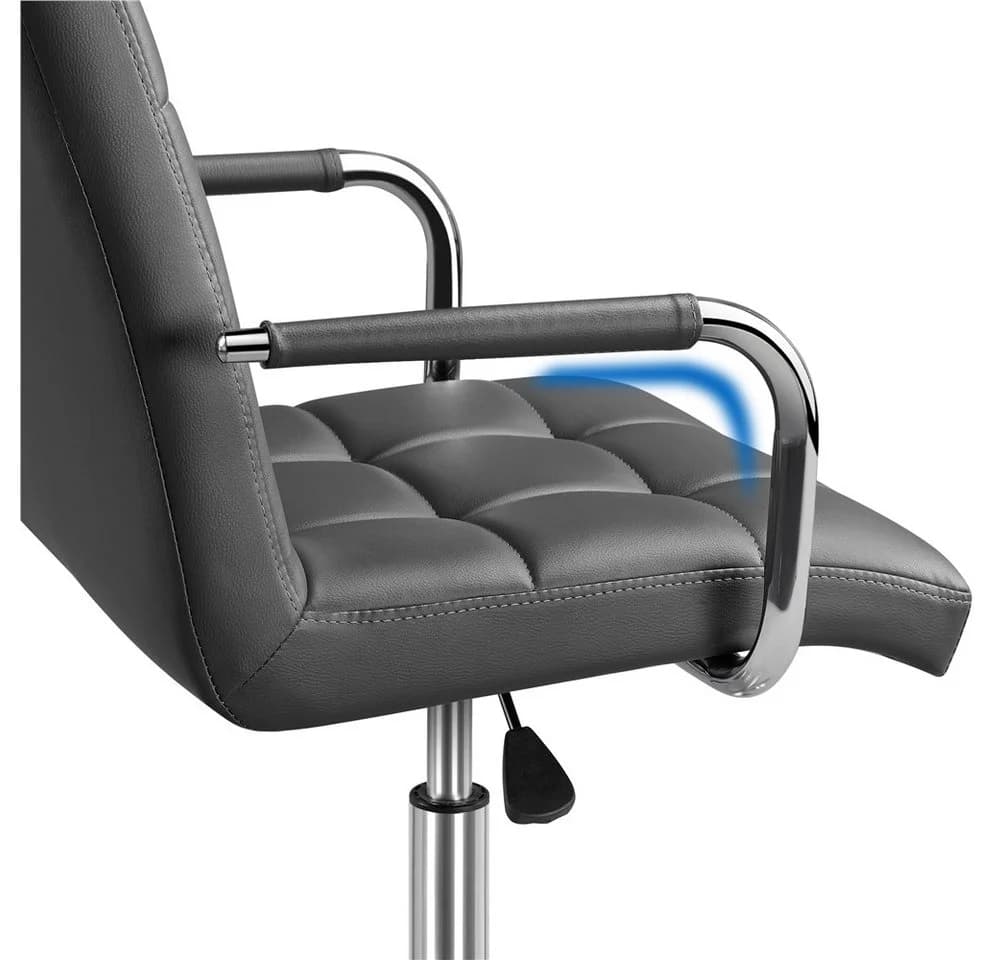 Yaheetech Drehstuhl Grau Höhenverstellbar Chefsessel Ergonomisch