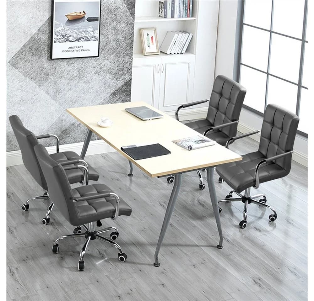 Yaheetech Drehstuhl Grau Höhenverstellbar Chefsessel Ergonomisch - Bild 4