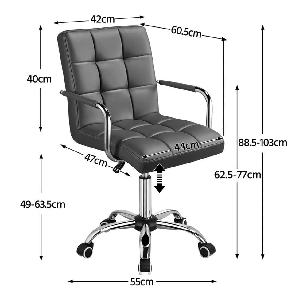 Yaheetech Drehstuhl Grau Höhenverstellbar Chefsessel Ergonomisch - Bild 5
