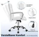 Yaheetech Bürostuhl Weiß mit Wippfunktion und Höhenverstellung Bild 5