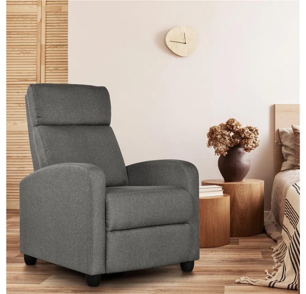 Relaxsessel, Loungesessel, Fernsehsessel aus Metall und Leinenstoff