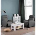 Relaxsessel, Loungesessel, Fernsehsessel aus Metall und Leinenstoff Bild 3