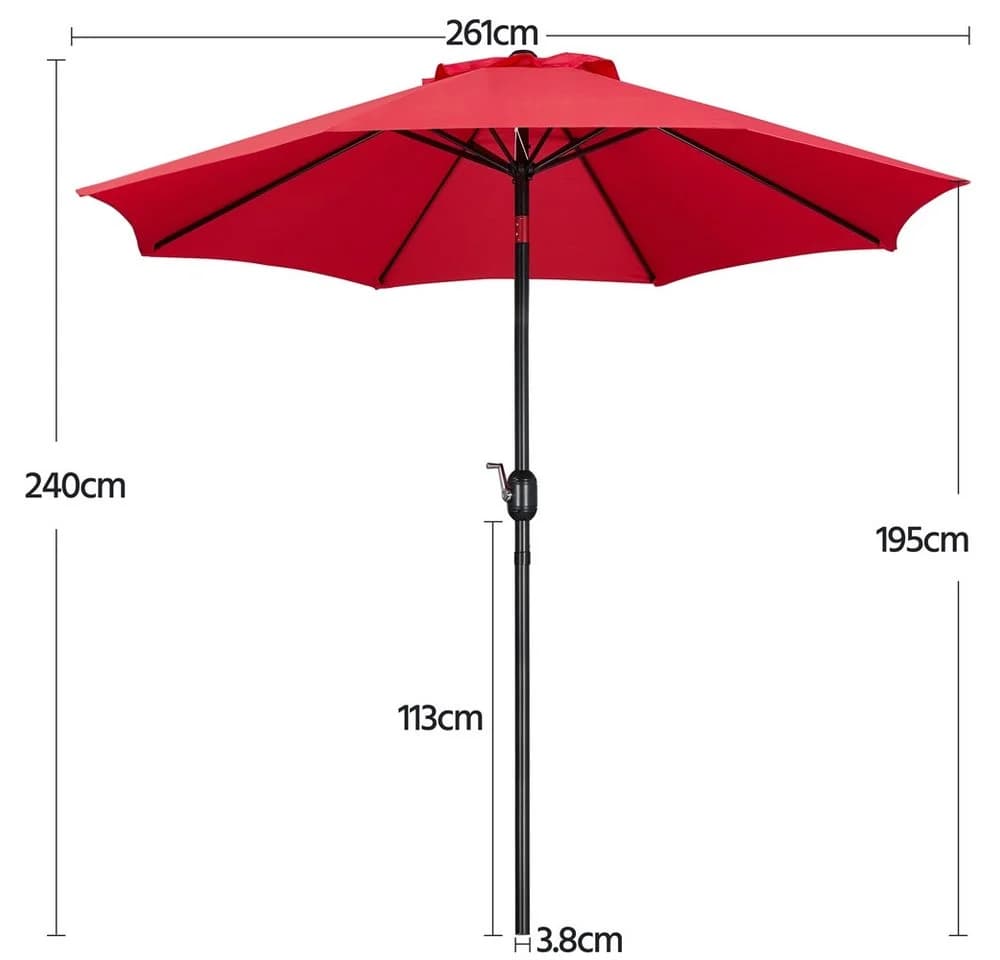 Yaheetech Sonnenschirm 261 cm UV-Schutz 50+ - Bild 4