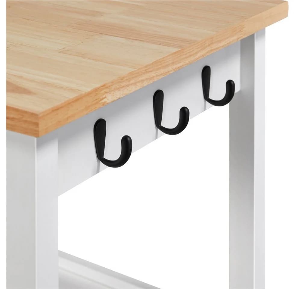 Yaheetech Küchenwagen Weiß mit Schublade & Schrank - Bild 5
